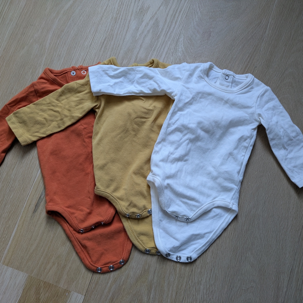 Kids One Pieces in Orange, Yellow, and White